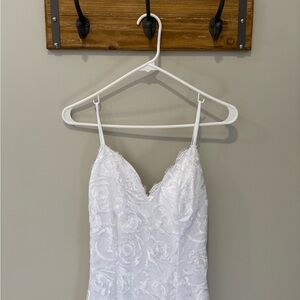 Lace mermaid beach wedding dress